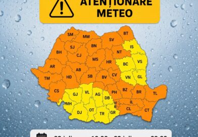 Încă o atenționare de la meteorologi…