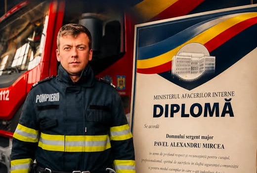 Diplomă specială pentru un pompier giurgiuvean