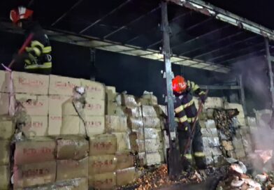 Noapte incendiară (la propriu) pe DN 5