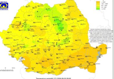 ANM: Scădere bruscă de temperatură, vijelii și ploi de luni dimineață